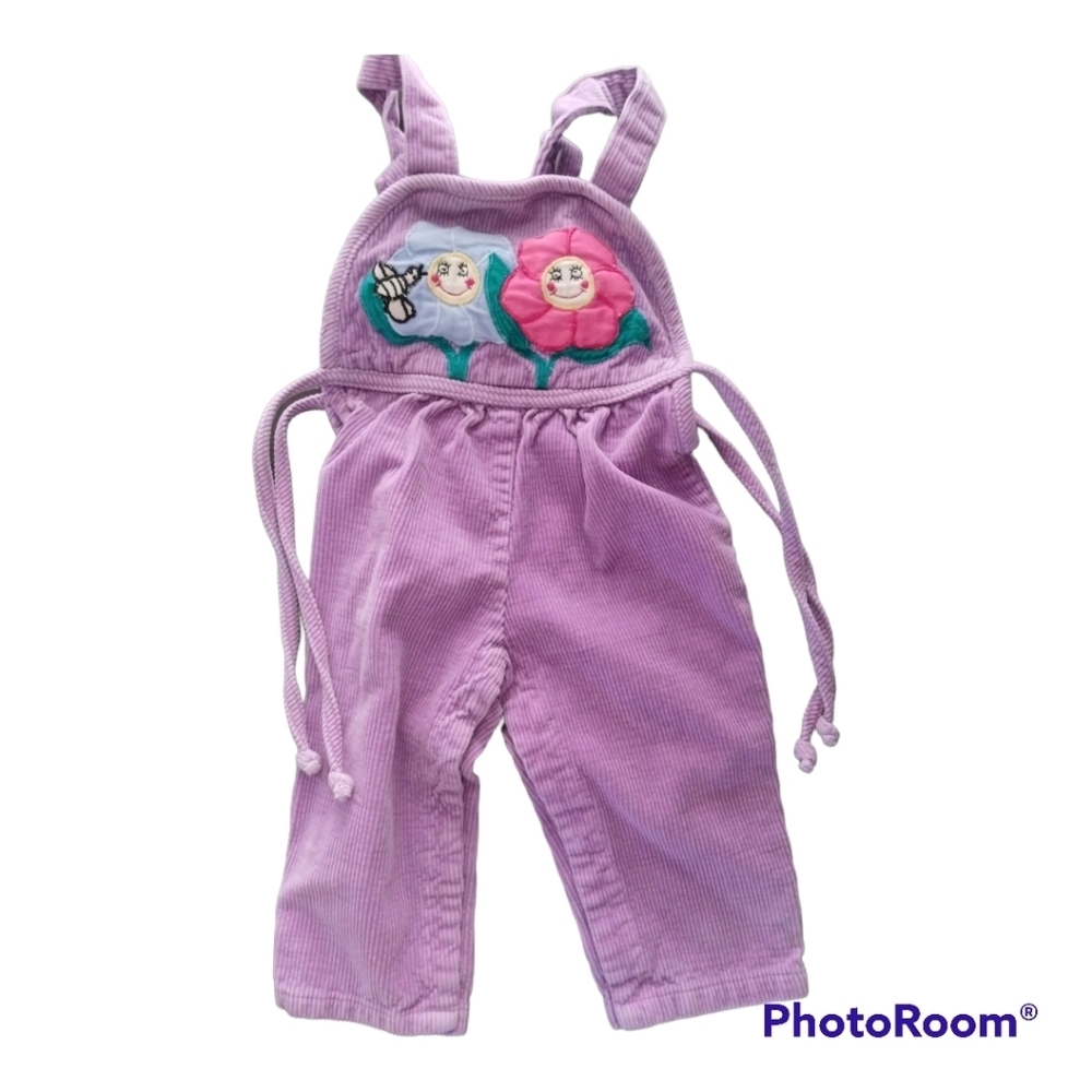 Vintage First‎ Impressions purple corduroy overalls